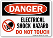 Danger Electrical Shock Hazard Sign