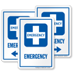 Emergency Hospital Sign with First Aid Plus Symbol