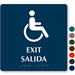 Exit, Salida Tactile Touch Braille Bilingual Sign