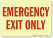 Emergency Exit Only Sign