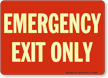 Emergency Exit Only Sign