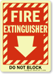 Fire Extinguisher Do Not Block Sign