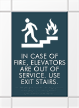 In Case of Fire Use Stairs Sign