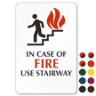 Custom in Case of Fire Pull Alarm Braille Sign by BannerBuzz