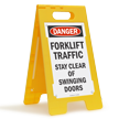 Forklift Traffic Stay Clear Danger Free Standing Sign