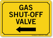 Gas Shut Off Valve Sign