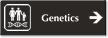 Genetics Engraved Sign with Right Arrow Symbol