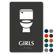 Girls TactileTouch Braille Restroom Sign