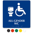 Accessible All Gender WC Sintra Restroom Sign With Braille