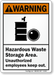 Hazardous Waste Storage Area Warning Sign