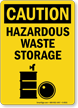 Caution Hazardous Waste Storage Sign