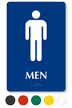 Men Pictogram Braille Restroom Sign