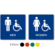 Braille Restroom Sign Kit: Men and Women Restroom With Accessible Pictogram