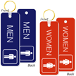 MEN and WOMEN Bathroom Keychain, Double Sided