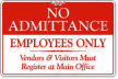 No Admittance Employees Only Sign