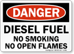 Danger Diesel Fuel No Smoking Sign