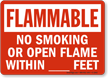 Flammable No Smoking Sign