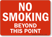 No Smoking Beyond This Point Sign