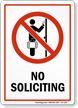 No Soliciting Prohibition Sign
