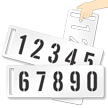 2 piece Set of Number Stencils with Handle