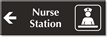 Nurse Station Engraved Sign with Left Arrow Symbol