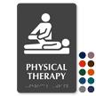 Physical Therapy Braille Sign with Physiotherapist Symbol