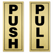 1Set Push Pull Door Sign 2x5 PVC Adhesive Horizontal Pull Push Sticker  Golden