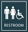 Unisex Restroom Door Sign with Handicap Symbol