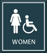 Women Regulatory Sign with Handicap Symbol