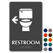 Restroom With Arrow TactileTouch Braille Sign