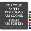 For Safety Restrooms Locked Please Ask Key Sign