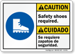 Safety Shoes Required Caution Bilingual Sign