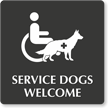 Service Dogs Welcome Engraved Sign