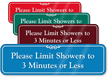 Showers Limit to 3 Minutes or Less Sign