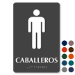 Caballeros Spanish Male Restroom Braille Sign