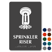 Sprinkler Riser TactileTouch™ Sign with Braille