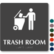 TactileTouch™ Trash Room Symbol Sign with Braille