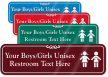 Boys / Girls Unisex Restroom Symbol Sign