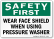 Wear Face Shield Goggles Sign