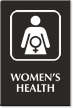 Engraved Women's Health Sign, Female Health Care Symbol