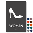 Women Heels Braille Restroom Sign