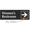 Womens Restroom Engraved Arrow Sign