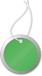 Green Metal Rim Key Tags (pre strung)