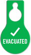 Evacuated With Tick Symbol Door Hang Tag