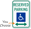 ADA Reserved Parking Sign with Arrow