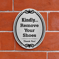 Diamondplate Shoe-Free Door Sign