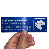 Employees must wash hands before returning to work sign