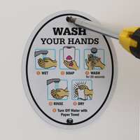 door sign for hand
