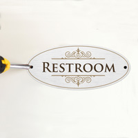 Restroom indicator with textured finish