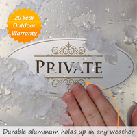 Door sign for private areas